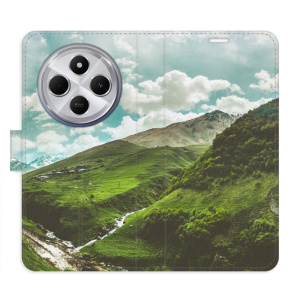 Flip pouzdro iSaprio na mobil Xiaomi Redmi 14C / Poco C75 - Mountain Valley s kapsičkami na karty