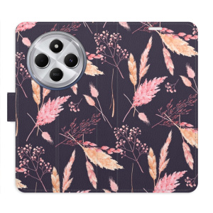 Flip pouzdro iSaprio na mobil Xiaomi Redmi 14C / Poco C75 - Ornamental Flowers 02 s kapsičkami na karty