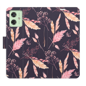 Flip pouzdro iSaprio na mobil Motorola Moto G54 5G - Ornamental Flowers 02 s kapsičkami na karty