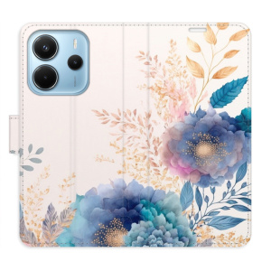 Flip pouzdro iSaprio na mobil Xiaomi Redmi Note 14 4G - Ornamental Flowers 03 s kapsičkami na karty