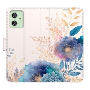 Flip pouzdro iSaprio na mobil Motorola Moto G54 5G - Ornamental Flowers 03 s kapsičkami na karty