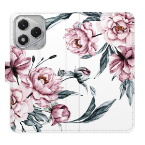 Flip pouzdro iSaprio na mobil Honor 400 Lite - Pink Flowers s kapsičkami na karty