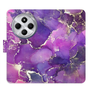 Flip pouzdro iSaprio na mobil Xiaomi Redmi 14C / Poco C75 - Purple Marble s kapsičkami na karty