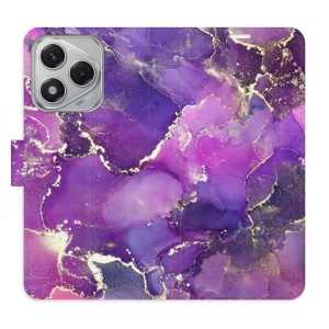 Flip pouzdro iSaprio na mobil Honor 400 Lite - Purple Marble s kapsičkami na karty