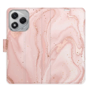Flip pouzdro iSaprio na mobil Honor 400 Lite - RoseGold Marble s kapsičkami na karty