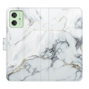 Flip pouzdro iSaprio na mobil Motorola Moto G54 5G - SilverMarble 15 s kapsičkami na karty