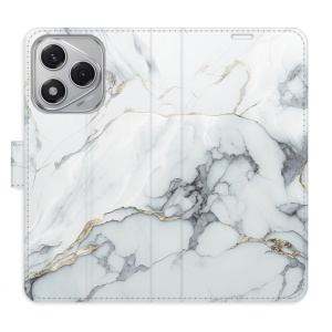 Flip pouzdro iSaprio na mobil Honor 400 Lite - SilverMarble 15 s kapsičkami na karty