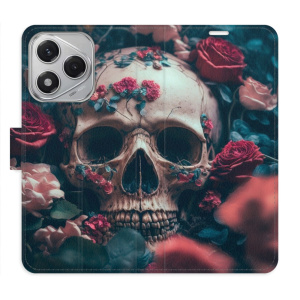 Flip pouzdro iSaprio na mobil Honor 400 Lite - Skull in Roses 02 s kapsičkami na karty