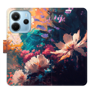 Flip pouzdro iSaprio na mobil Xiaomi Redmi Note 14 4G - Spring Flowers s kapsičkami na karty