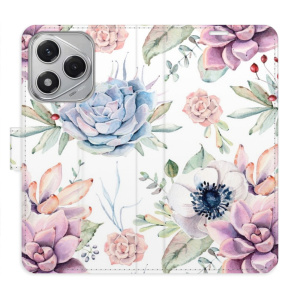 Flip pouzdro iSaprio na mobil Honor 400 Lite - Succulents Pattern s kapsičkami na karty