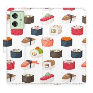 Flip pouzdro iSaprio na mobil Motorola Moto G54 5G - Sushi Pattern 02 s kapsičkami na karty