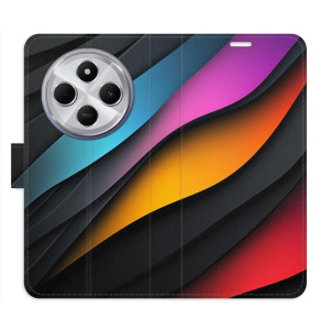 Flip pouzdro iSaprio na mobil Xiaomi Redmi 14C / Poco C75 - Color Waves s kapsičkami na karty
