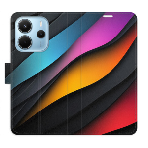 Flip pouzdro iSaprio na mobil Xiaomi Redmi Note 14 4G - Color Waves s kapsičkami na karty