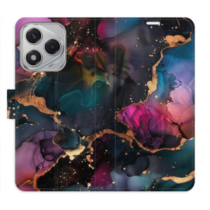 Flip pouzdro iSaprio na mobil Honor 400 Lite - Dark Marble s kapsičkami na karty