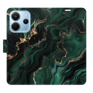 Flip pouzdro iSaprio na mobil Xiaomi Redmi Note 14 4G - Emerald 02 s kapsičkami na karty