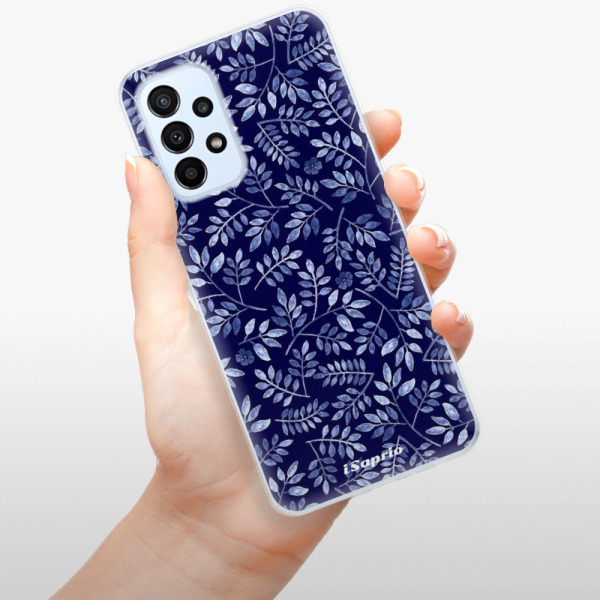 Silikonové pouzdro iSaprio - Samsung Galaxy A23 / A23 5G - Blue Leaves 05