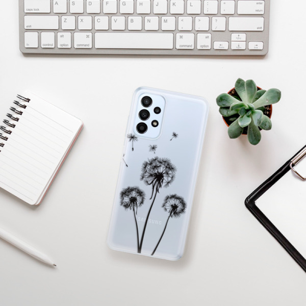 Silikonové pouzdro iSaprio - Samsung Galaxy A23 / A23 5G - Three Dandelions black