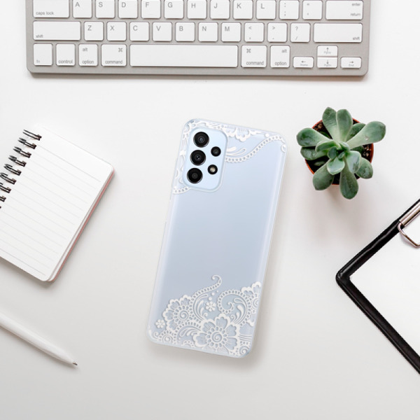 Silikonové pouzdro iSaprio - Samsung Galaxy A23 / A23 5G - White Lace 02