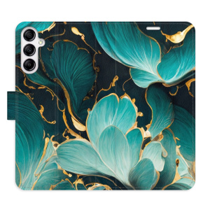 Flip pouzdro iSaprio - Samsung Galaxy A14 / A14 5G - Blue Flowers 02 - kapsičky na karty