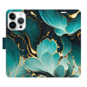 Flip pouzdro iSaprio - Apple iPhone 15 Pro - Blue Flowers 02 - kapsičky na karty