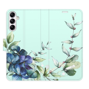 Flip pouzdro iSaprio - Samsung Galaxy A14 / A14 5G - Blue Flowers - kapsičky na karty