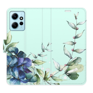 Flip pouzdro iSaprio - Xiaomi Redmi Note 12 5G / Poco X5 5G - Blue Flowers - kapsičky na karty