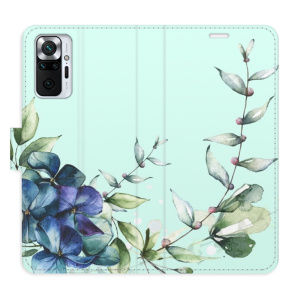 Flip pouzdro iSaprio - Xiaomi Redmi Note 10 Pro - Blue Flowers - kapsičky na karty