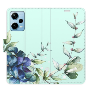 Flip pouzdro iSaprio - Xiaomi Redmi Note 12 Pro+ 5G - Blue Flowers - kapsičky na karty