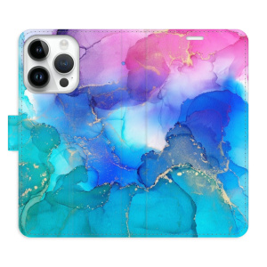 Flip pouzdro iSaprio - Apple iPhone 15 Pro - BluePink Paint - kapsičky na karty