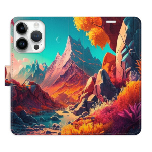 Flip pouzdro iSaprio - Apple iPhone 15 Pro - Colorful Mountains - kapsičky na karty