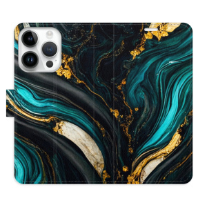 Flip pouzdro iSaprio - Apple iPhone 15 Pro - Dark Paint - kapsičky na karty