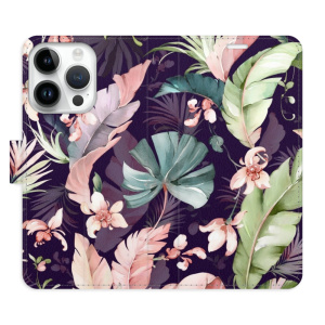 Flip pouzdro iSaprio - Apple iPhone 15 Pro - Flower Pattern 08 - kapsičky na karty