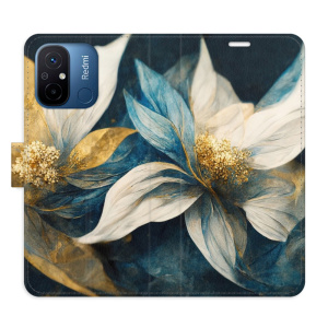 Flip pouzdro iSaprio - Xiaomi Redmi 12C - Gold Flowers - kapsičky na karty