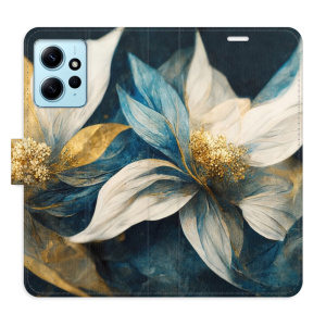 Flip pouzdro iSaprio - Xiaomi Redmi Note 12 5G / Poco X5 5G - Gold Flowers - kapsičky na karty