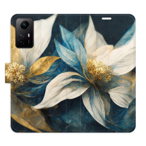 Flip pouzdro iSaprio - Xiaomi Redmi Note 12S - Gold Flowers - kapsičky na karty