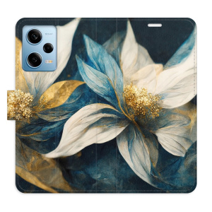 Flip pouzdro iSaprio - Xiaomi Redmi Note 12 Pro 5G / Poco X5 Pro 5G - Gold Flowers - kapsičky na karty