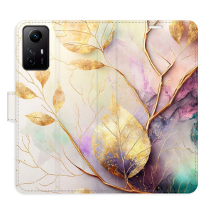 Flip pouzdro iSaprio - Xiaomi Redmi Note 12S - Gold Leaves 02 - kapsičky na karty