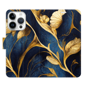 Flip pouzdro iSaprio - Apple iPhone 15 Pro - GoldBlue - kapsičky na karty