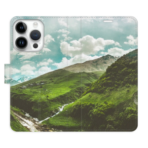 Flip pouzdro iSaprio - Apple iPhone 15 Pro - Mountain Valley - kapsičky na karty