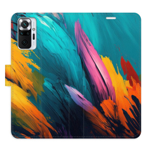 Flip pouzdro iSaprio - Xiaomi Redmi Note 10 Pro - Orange Paint 02 - kapsičky na karty