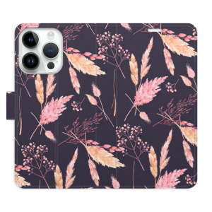Flip pouzdro iSaprio - Apple iPhone 15 Pro - Ornamental Flowers 02 - kapsičky na karty