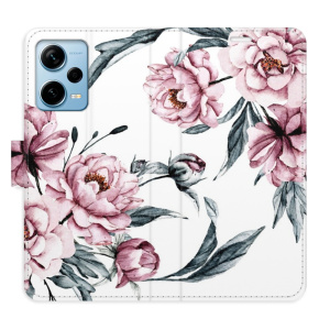 Flip pouzdro iSaprio - Xiaomi Redmi Note 12 Pro+ 5G - Pink Flowers - kapsičky na karty