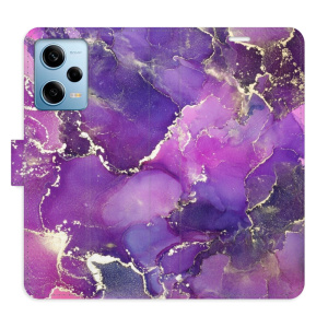 Flip pouzdro iSaprio - Xiaomi Redmi Note 12 Pro 5G / Poco X5 Pro 5G - Purple Marble - kapsičky na karty