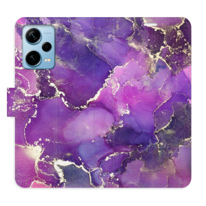 Flip pouzdro iSaprio - Xiaomi Redmi Note 12 Pro+ 5G - Purple Marble - kapsičky na karty