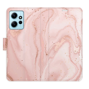 Flip pouzdro iSaprio - Xiaomi Redmi Note 12 5G / Poco X5 5G - RoseGold Marble - kapsičky na karty