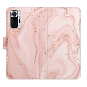 Flip pouzdro iSaprio - Xiaomi Redmi Note 10 Pro - RoseGold Marble - kapsičky na karty