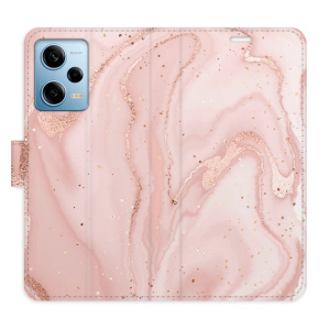 Flip pouzdro iSaprio - Xiaomi Redmi Note 12 Pro 5G / Poco X5 Pro 5G - RoseGold Marble - kapsičky na karty