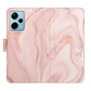 Flip pouzdro iSaprio - Xiaomi Redmi Note 12 Pro+ 5G - RoseGold Marble - kapsičky na karty