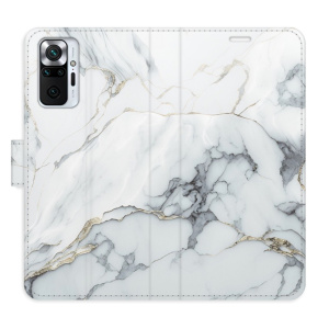 Flip pouzdro iSaprio - Xiaomi Redmi Note 10 Pro - SilverMarble 15 - kapsičky na karty