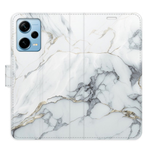 Flip pouzdro iSaprio - Xiaomi Redmi Note 12 Pro+ 5G - SilverMarble 15 - kapsičky na karty